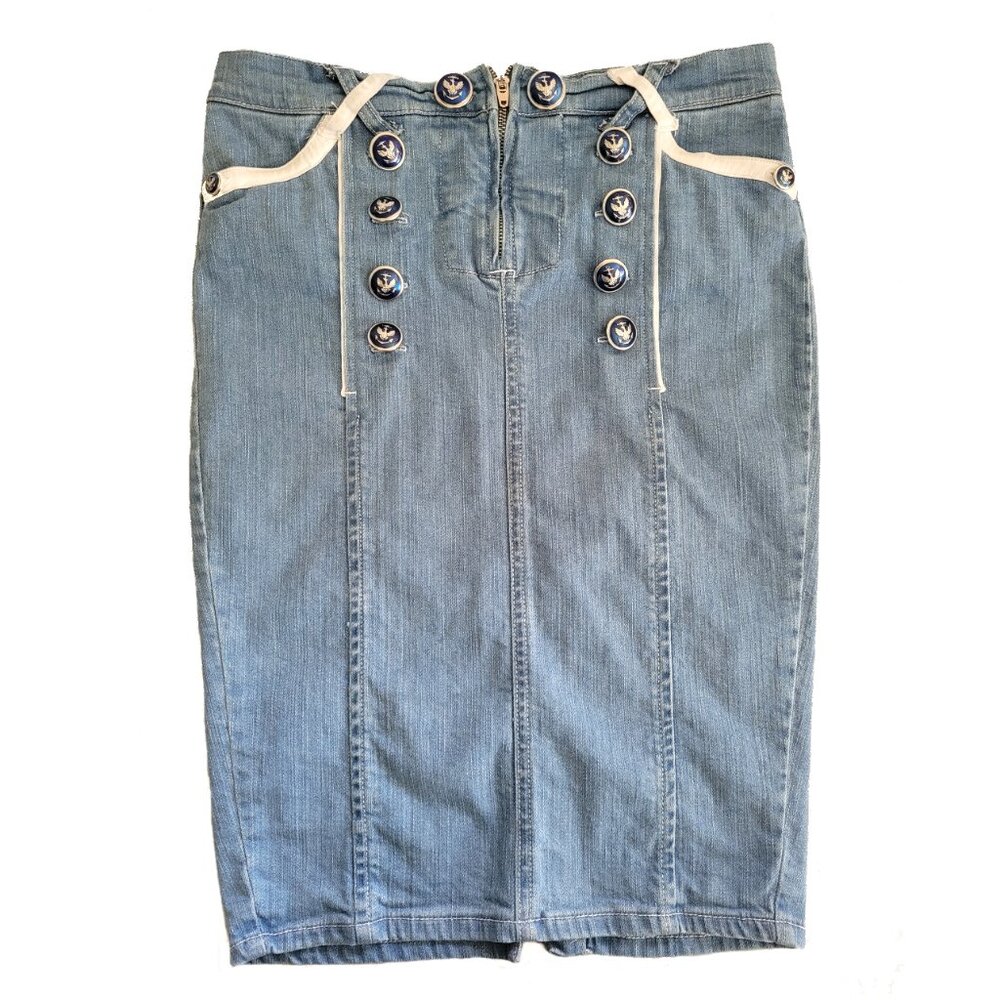 Vintage DOLCE & GABBANA Sailor Vibes Denim Skirt Size Small